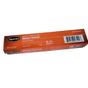 Superior Dinner Knives New in Box Stainless Steel Set of 12 Knives